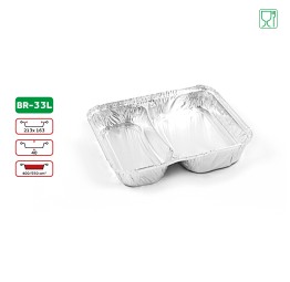 100 Barquettes aluminium BR-33L de volume 950 cm³ en sachet