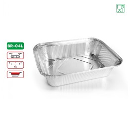 100 Barquettes aluminium BR-04L de volume 2000 cm³ en sachet