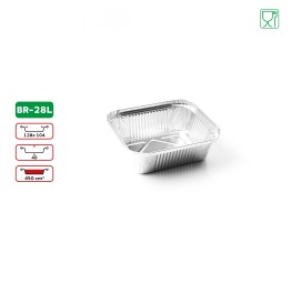 20 Barquettes aluminium BR-28L de 450 cm³ avec couvercles